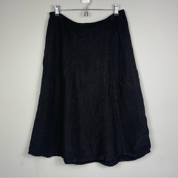 cut loose Skirts Cut Loose 0 Linen Black A Line Flare Midi Skirt